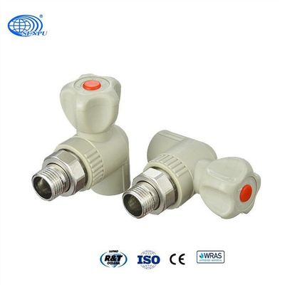 20mm PN25 সাদা সোজা রেডিয়েটর ভালভ তাপ প্রতিরোধের PPR পাইপ ফিটিং